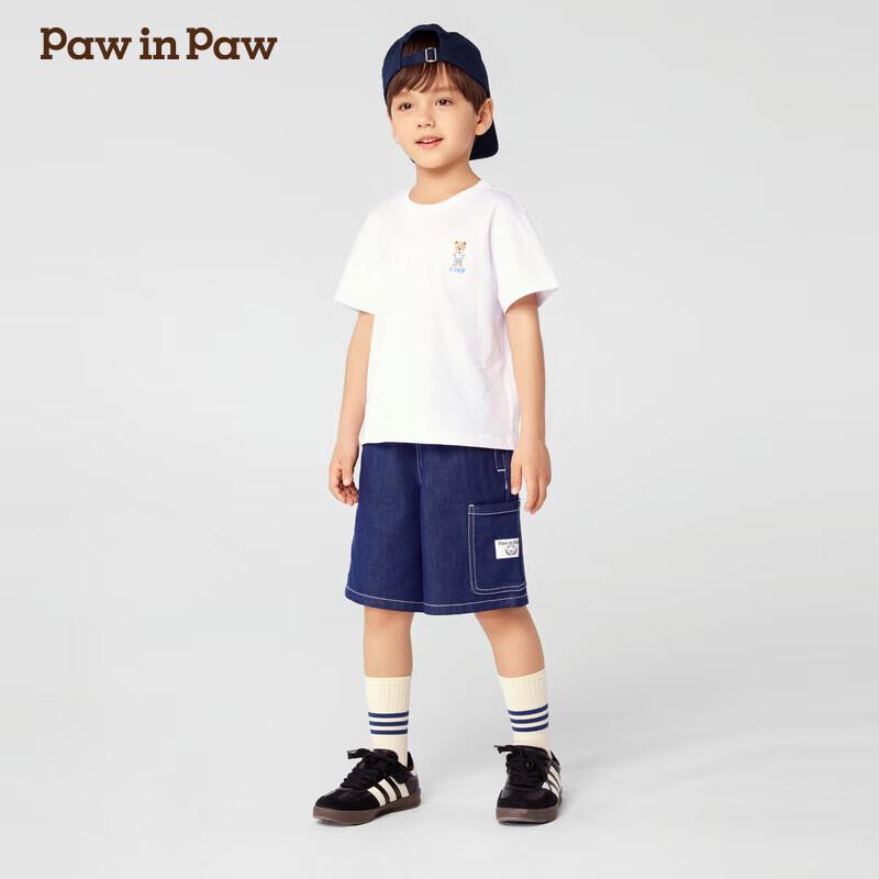PawinPaw Boys' Cartoon Bear Loose Denim Bermuda Shorts