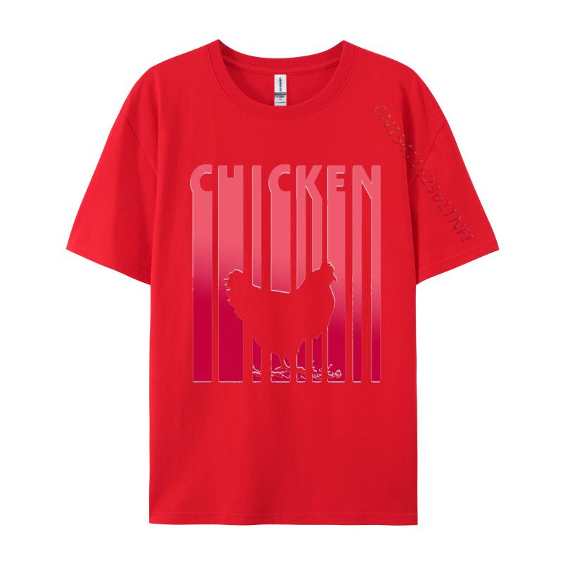 Vintage Sunset Chicken Tee Shirts Adult Premium Cotton Oversized Tops Retro Tshirts Designer Clothes Unisex