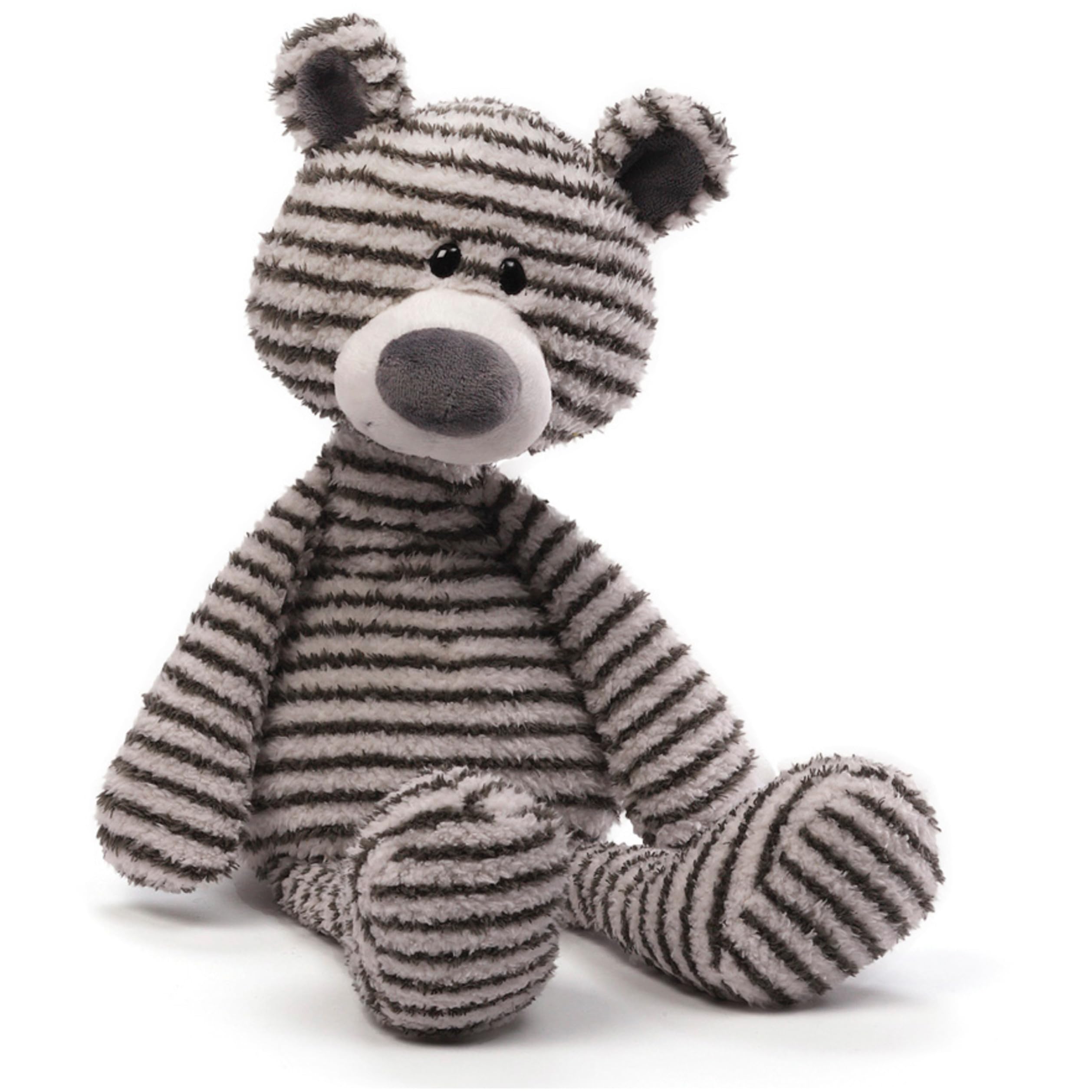Gund Zag Teddy Bear, Black and White Stripe Plush Animal, 16 Inch