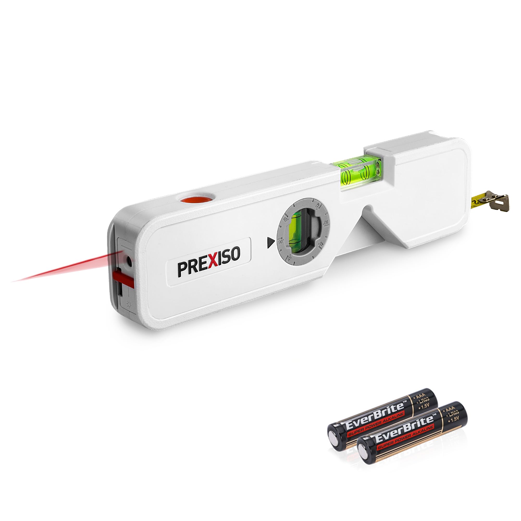 

PREXISO Laser Angle Mini Acrylic Bubble Leveling Dial 3m Laser Shelf Wall Home Use Level, Level, 3-in-1, Meter, Level, Convex, Tube, Level, Vial, белый