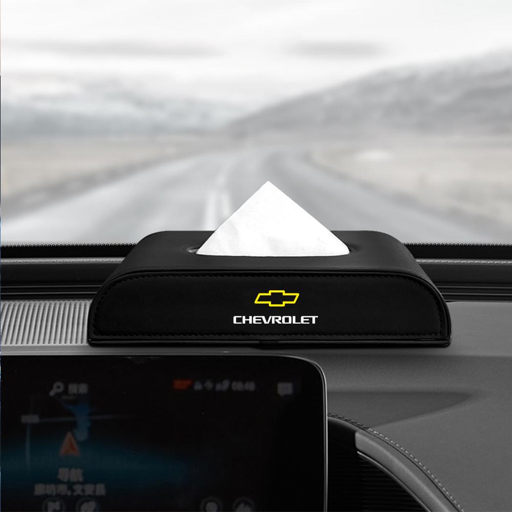 New 3D Leather Tissue Box Drawer Desktop Kitchen Napkin Storage Boxes For Chevrolet Captiva Suburban Camaro Cruze Spark Malibu