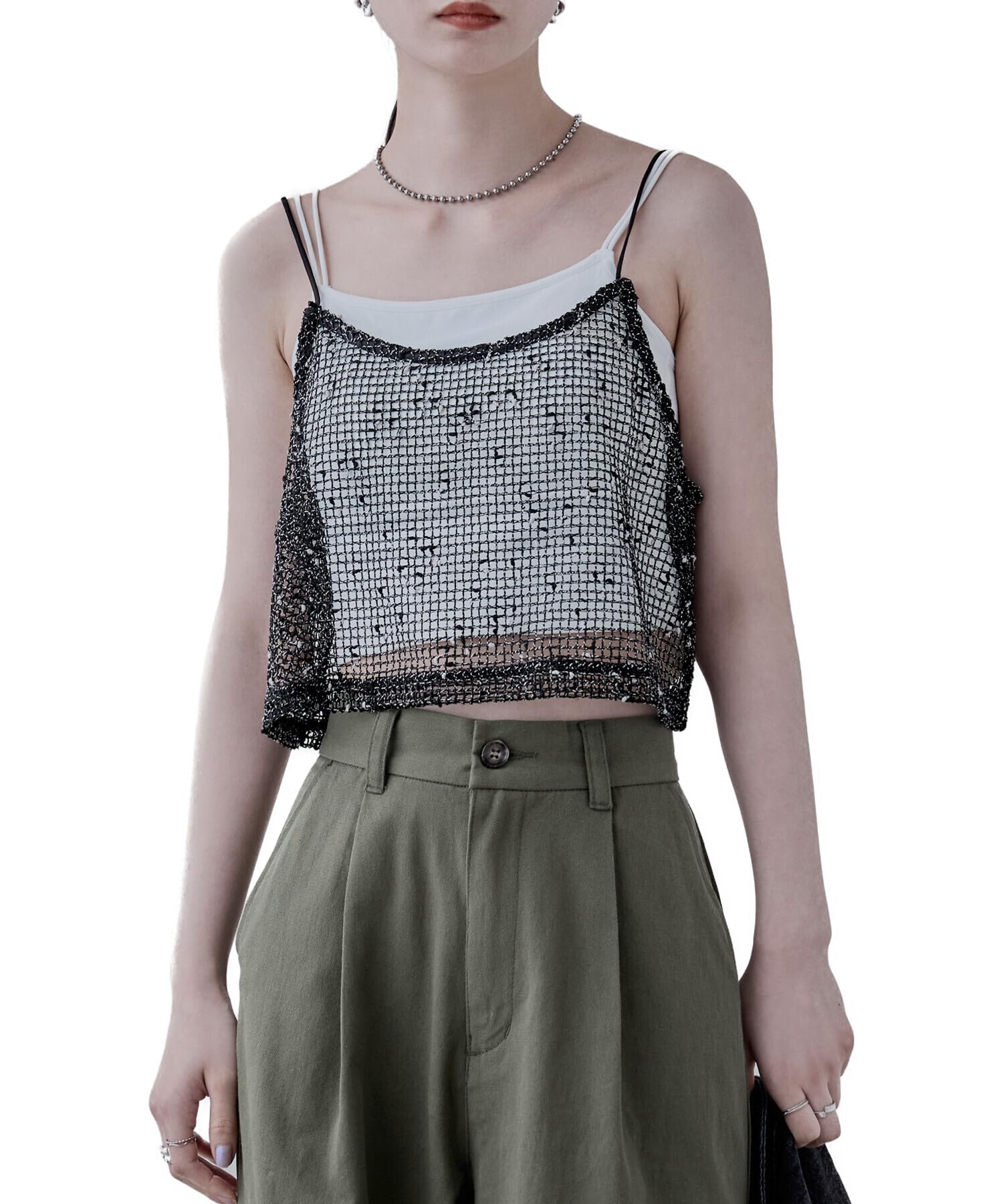 

Топ-бюстье из сетки неп, многослойный, прозрачный, размер M [etoll] Топ, Сетка, Майка, Бюстье, Без рукавов, Сетка, Топ, Черный, чёрный