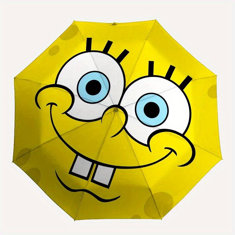 1pc SpongeBob SquarePants Face Umbrella with Plastic Handle,Suitable for All Seasons Home Travel Outdoor UmbrellaM1095