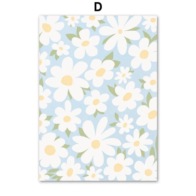 Minimalist Decorative Canvas Paintings In The Blue Flower Market, Nordic Art, Living Room Decoration, Abstract Murals