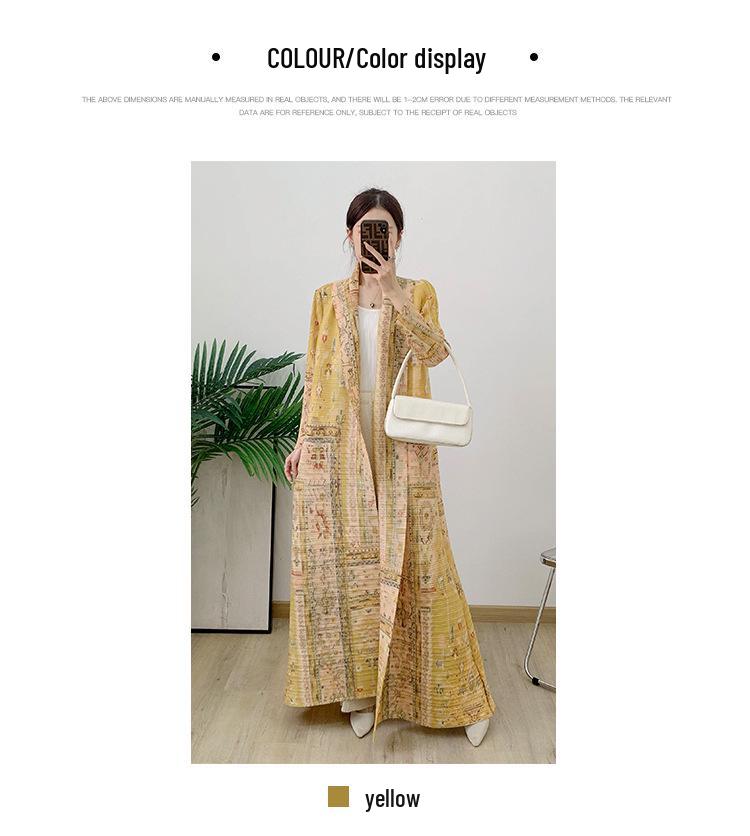2024 Autumn Women's Arabic Print Pleated Cape Jacket
