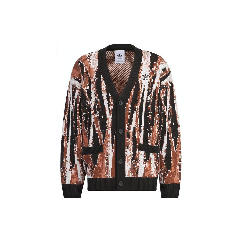 Adidas Originaler Mønstret Strikket Langermet Skjorte Herre Topper Svart IX7819