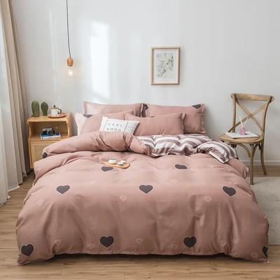 Set de lenjerie de pat de casă cu imprimeu de desene animate Queen Moale Confortabil Set husă de pilotă cu cearșafuri King Szie Huse de pilotă Fețe de pernă Lenjerie de pat