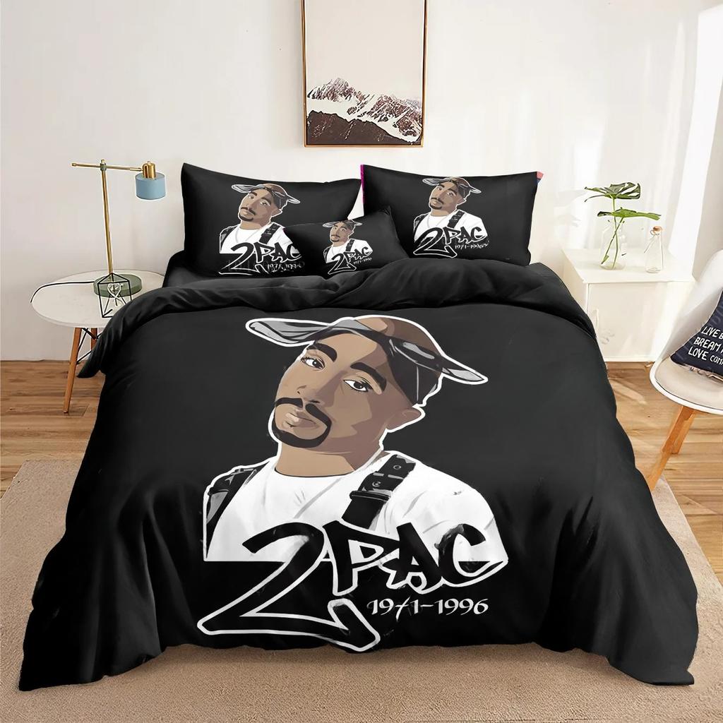 Amaru Shakur Duvet Cover 2Pac Pillowcase Bedding Set Adult Boy Girl Bedroom Decoration Gift Single Double Large Size