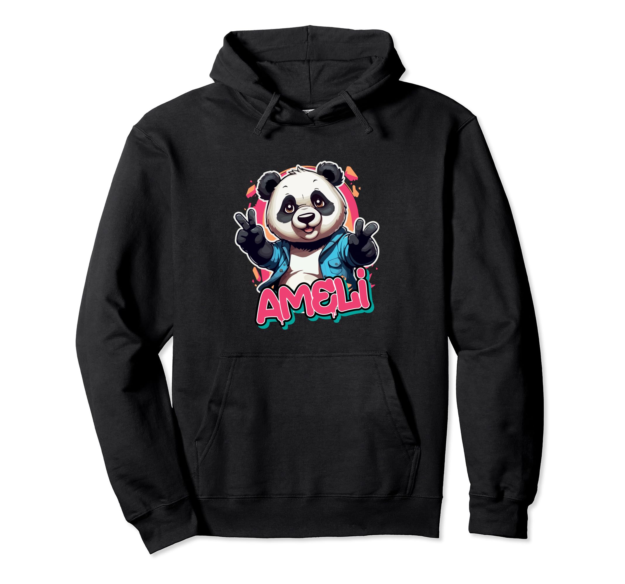 AMELI - Beautiful girl name with adorable Panda hoodie
