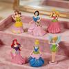Disney 6 Piezas Figura de Princesa Adorno Decoración Tarta Cumpleaños Creativo Muñeca Escritorio Hogar