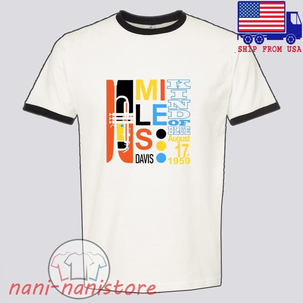Miles Davis Kind of Blue 1959 Men#039;s Ringer Black Size S3XL Unisex T-Shirt XXXL