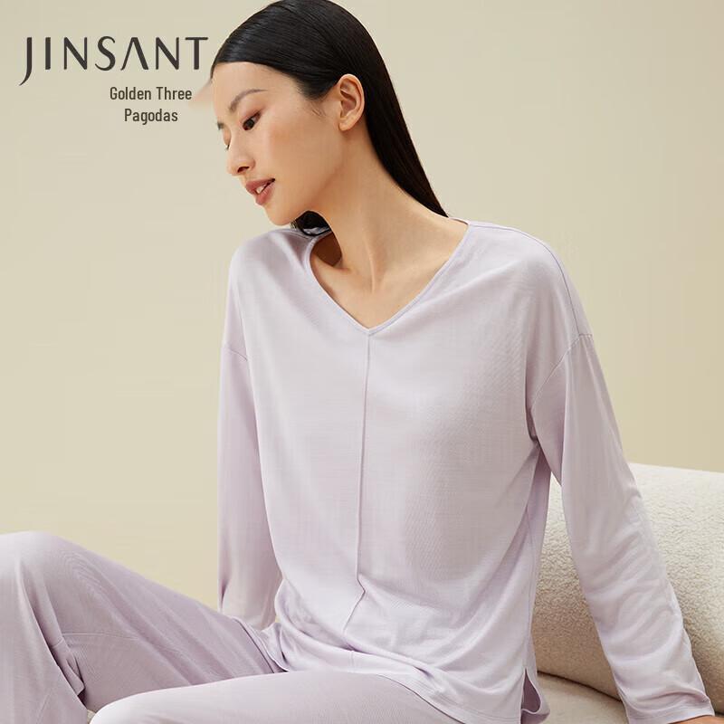 Jinsanta Women s 100% Mulberry Silk V-Neck Pajama Set XL