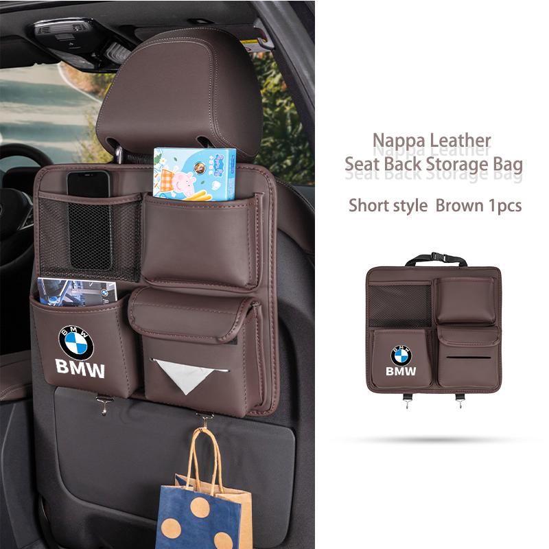 Car Multi-Pocket Hanging Back Seat Storage Bag Anti Kick Pad Accessorty For BMW E30 E34 E36 E39 E46 E52 E53 E60 E61 E62 E70 E71