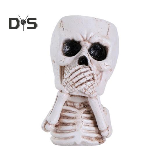 

Хэллоуин Череп Кашпо Горшок Смола Скелет Фигурка Цветочный Горшок Крытый Открытый Суккуленты Растения Контейнер Домашний Балкон Сад Украшения B