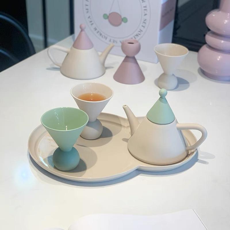 Scandinavian Style Ceramic Tea Set Light Luxury Upscale Household Afternoon Tea Brewing Teapot Kung Fu Tea Set