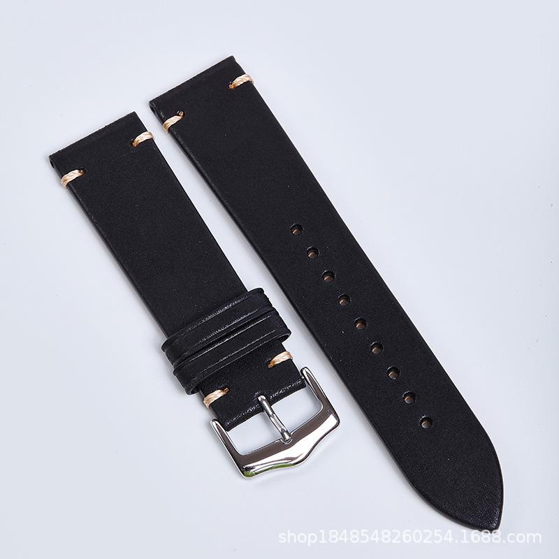 The First Layer Of Cowhide Retro Hand-Stitched Genuine Leather Strap Is Suitable For 20Mm22Mm Unisex Hot Products