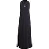 Essentials 3 Stripes Long Racerback Dress Black White Women JE1208