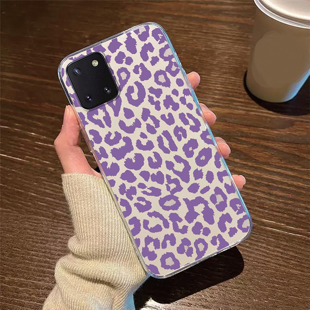 For Samsung Galaxy Note 10 Lite S10 S9 Plus S10e S9+ S10+ Flower Daisy Heart Leopard Phone Case Clear Transparent Couple Cover