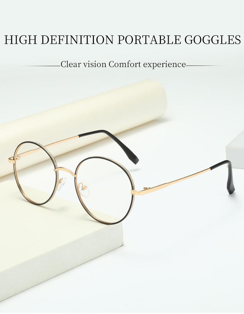 Fashion Vintage Men Women Metal Frame Glasses Pochromic Retro Oversized Round Circle Eyeglasses Outdoor Driving Eyewear