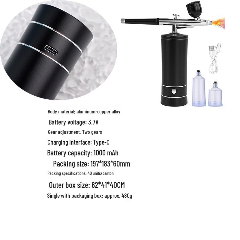 Elektrisches Airbrush-Luftkompressor-Set für Beauty, Nailart und Malerei Sauerstoffinjektion