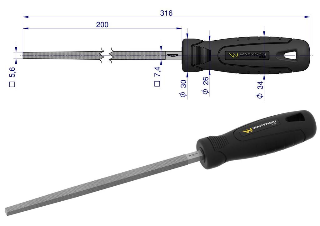 Pilnik Kwadratowy 200 Mm Waryński