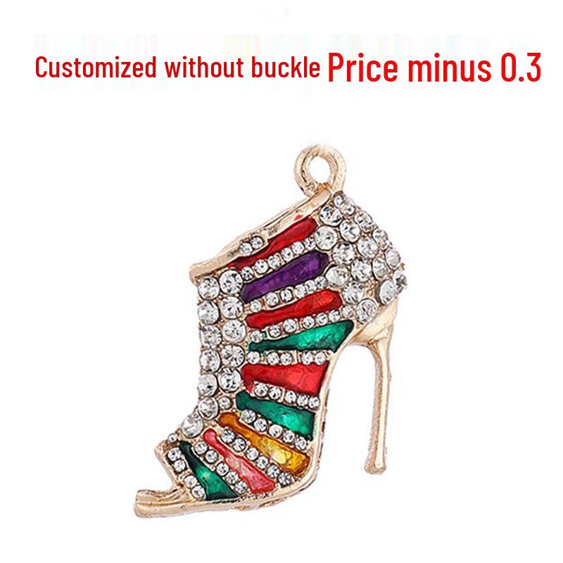 Rhinestone High Heel Metal Keychain - Women's Bag Charm, European & American Style