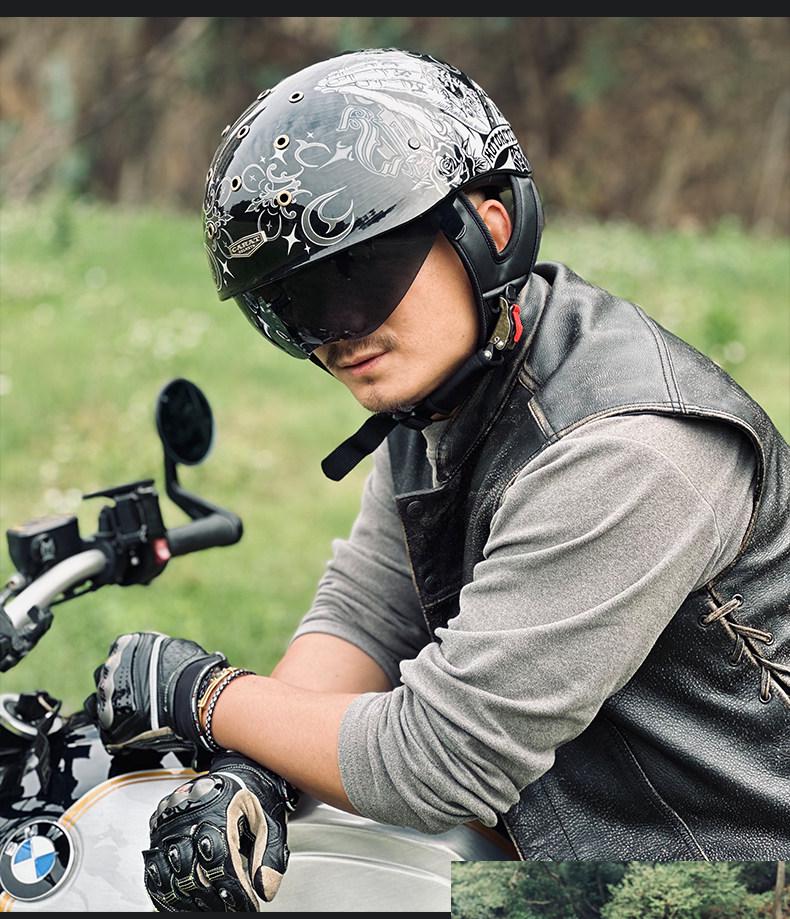 Retro Summer Breathable Motorcycle Half Helmet