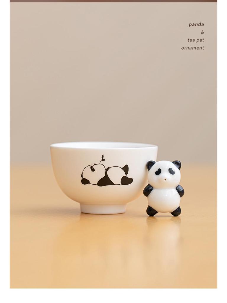 Ceramic Panda Tea Pet Set: Blowing Bubbles Tasting Teacup