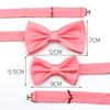 Men Kids Yellow Khaki Brown Suspender Bowtie Set Elastic Adjustable Y-Back Braces Straps Daily Father-Child Braces Accessory