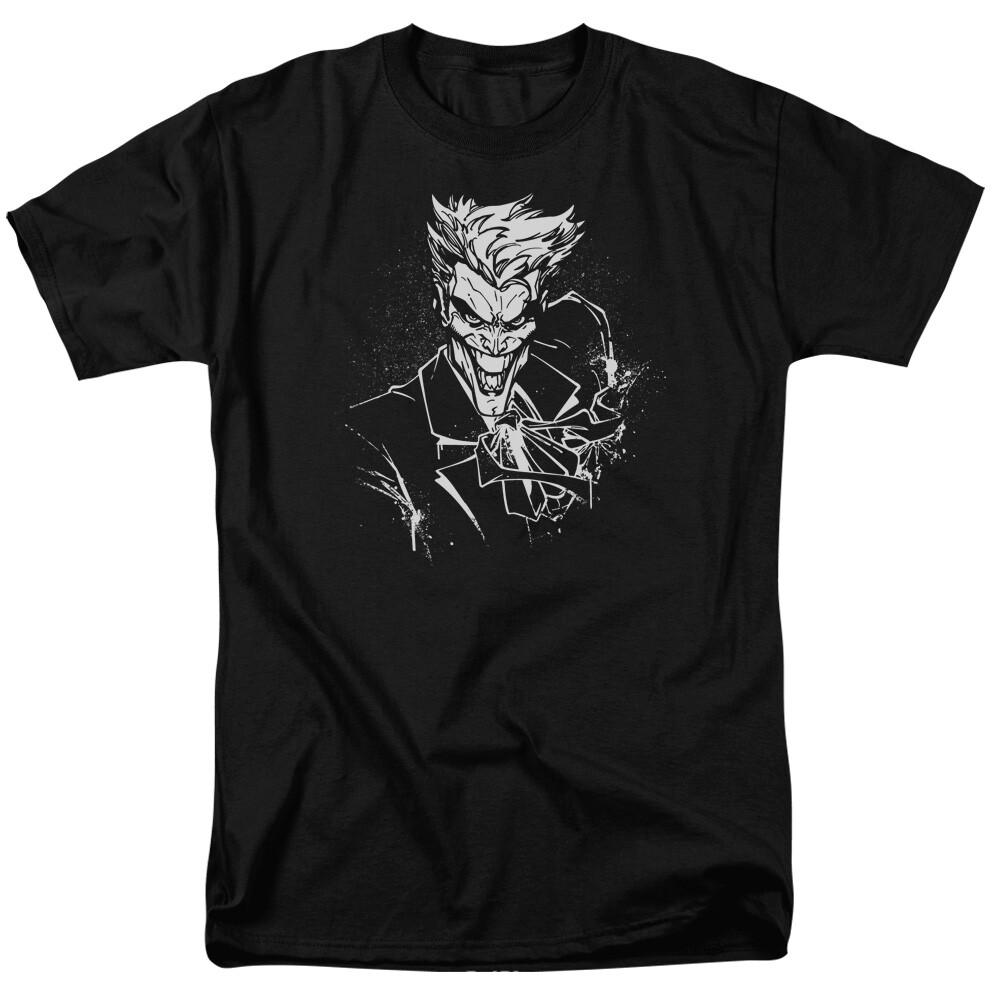 26 The Joker Splatter Smile T Shirt Licensed Comic Book Tee Black Unisex T-Shirt M