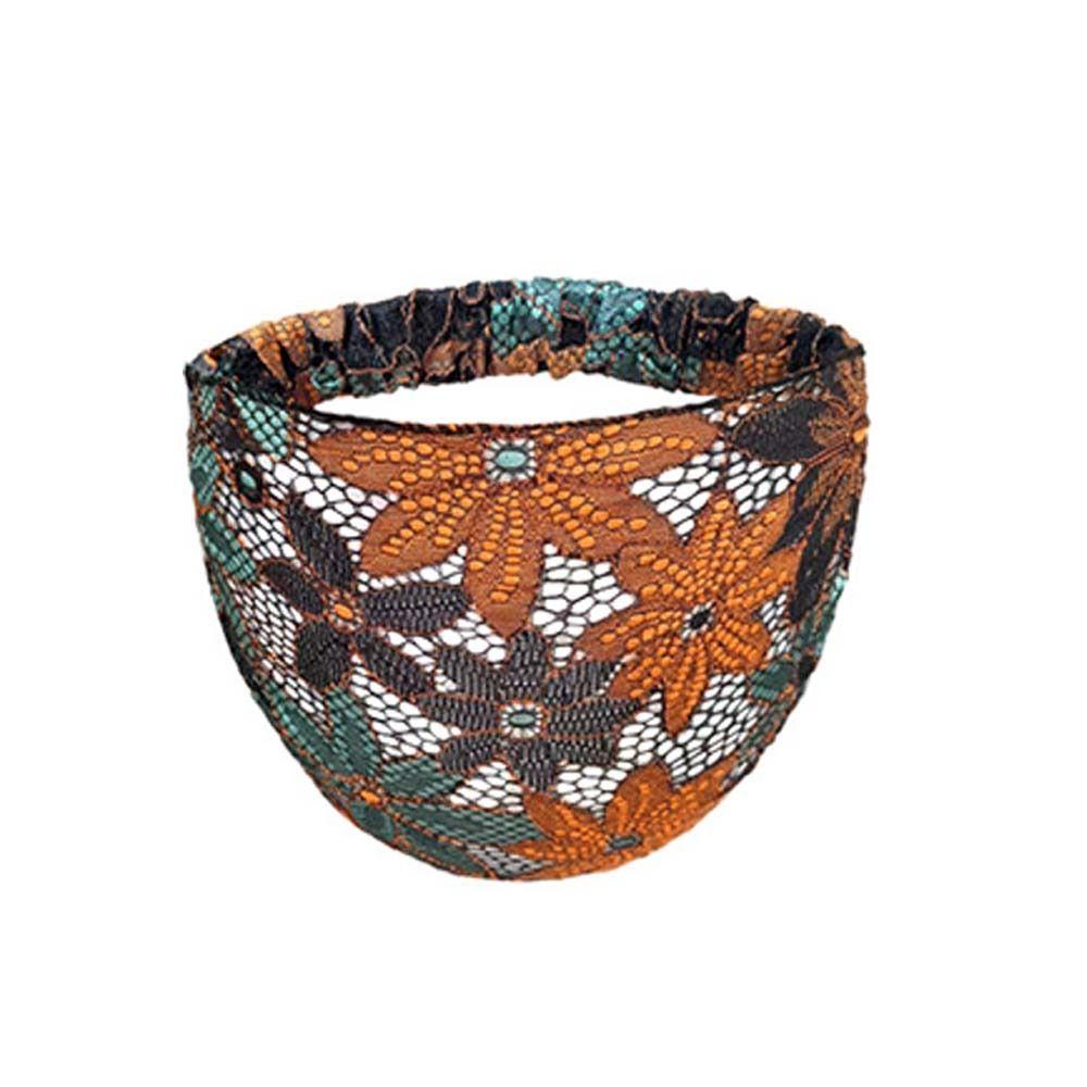 Hair Hoop Mesh Flower Headband Non Slip Wide Side Head Wrap Fashion Lace Hairbands  Mother
