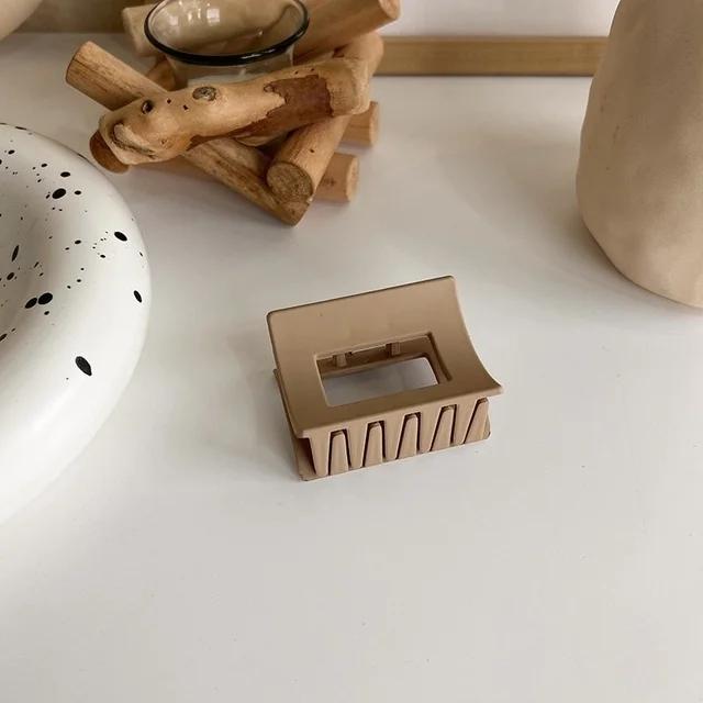 Fashion Frosted Brown Hair Clip  Ladies Temperamen Hairpin Large  Back of Head Shark Clip Korean Style  Hair Accessories