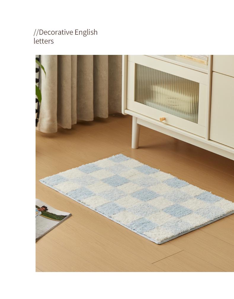 Plaid Non-Slip Bathroom Floor Mat