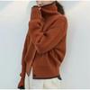 Contrast Knitted Cardigan Women Elegant Stand Collar Thicken Long Sleeve Single Breasted Lady Jumper 2025 Spring New Knitwear
