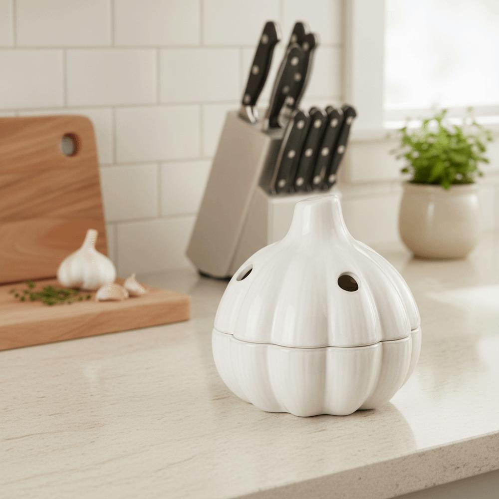 Well-ventilated Garlic Storage Tank Garlic Shaped Dried Chili Storage Can Kitchen Counter-top