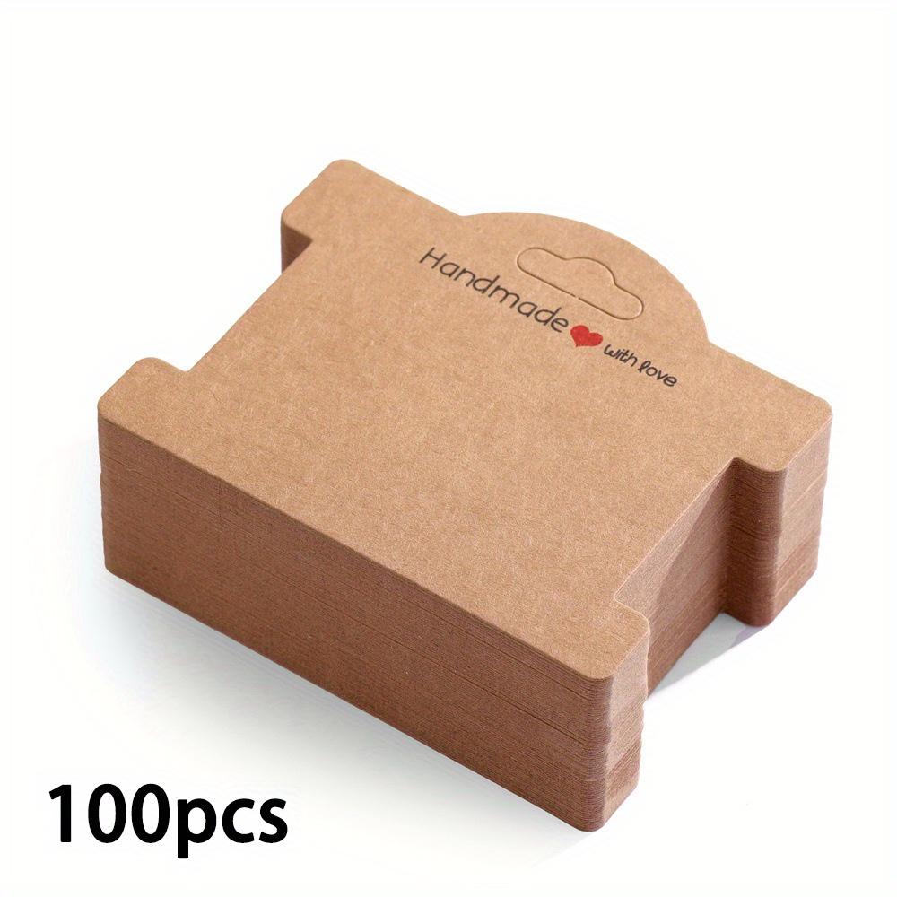 

100 шт. Карточек для демонстрации ювелирных изделий, коричневая крафт-бумага, 3,5x3,8 дюйма, многоцелевые Карточки для демонстрации ювелирных изделий для резинок для волос, ожерелий Pack of 100 коричневый