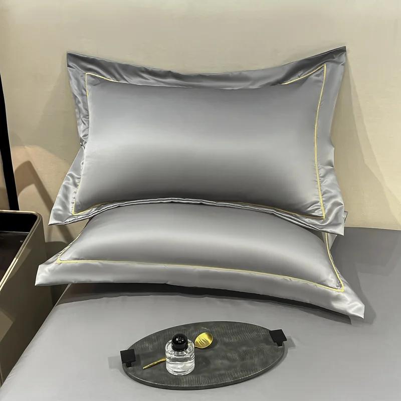 2PC/Collection Natural Mulberry Silk Pillowcase Solid Color Envelope Pillow Case Bedding Sleeping Pillow Cover 48X74 Pillow Case Cover