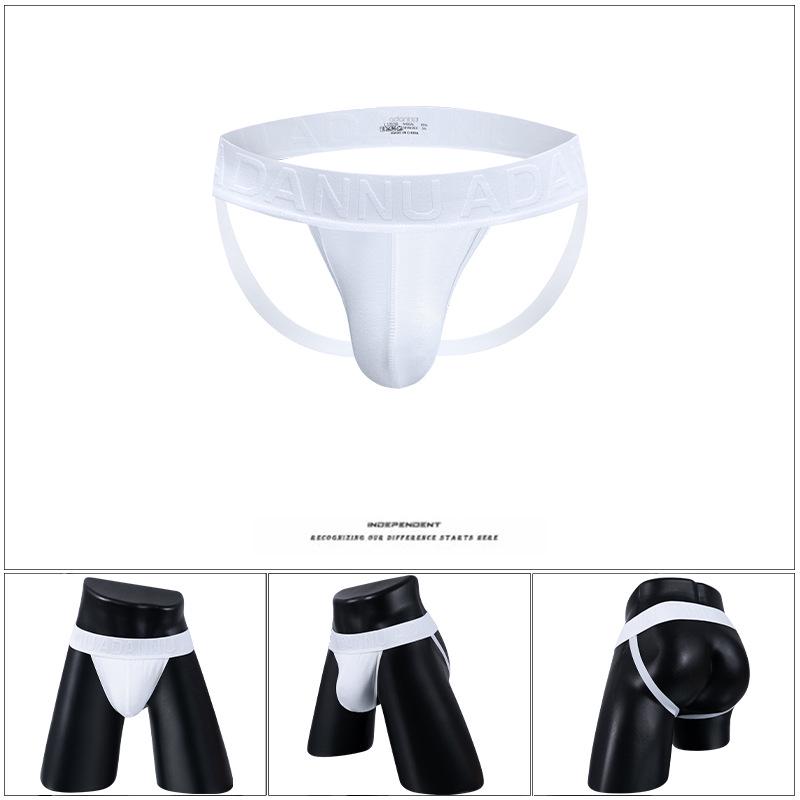 Herren geprägte doppelte Knopf-Eis-Seide Low-Rise Tanga - Atmungsaktive sexy Party-Slips