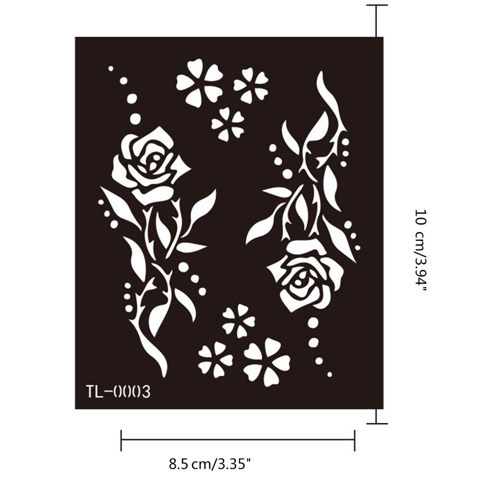Semi Permanent Tattoo Flower Dragon Butterfly Henna Tattoo Stencil Temporary Tattoo Stickers for Face Paint Body Art