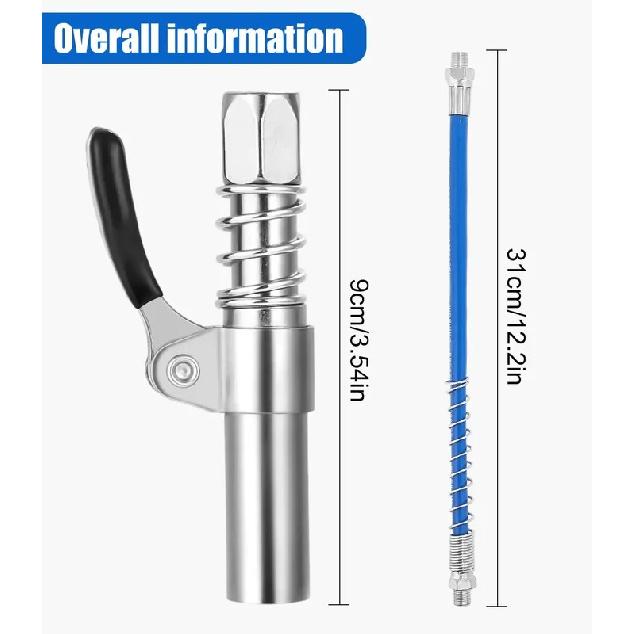 10000PSI Grease Gun Coupler NPTI/8 Oil Pump Quick Release Grease Nozzle Injector Lubricating Oil Grease Gun Car Auto Repair Tool