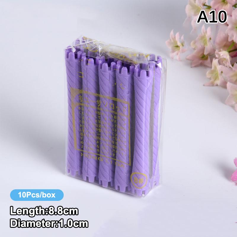 

10Pcs DIY Heatless Lengthened Hair Roller Stick Perm Tools Hollow Design Spiral Hair Curler Magic Curls Curly Hair Styling Kits