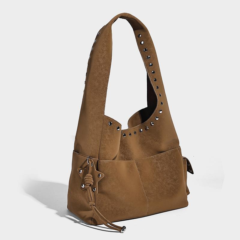 New Stylish Commuter Shoulder Bag with Niche Design, High-end Feel, Large Capacity, Vintage Handbag and Crossbody Tote Bag