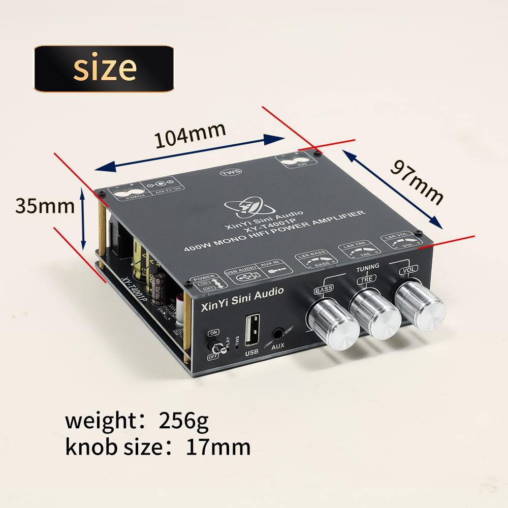 XY-T4001P 400W TWS Bluetooth Audio Amplifier Board TPA3223 Chip DC12-42V High Power for Speakers