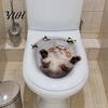 Abnehmbare PVC-Toilettenaufkleber 3D Cartoon Katze Aufkleber, Wasserdichte Niedliche Tier Deckel Kreative Sitzfläche Kunst Aufkleber, Lustige Selbstklebende Badezimmer Wand