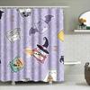 Tuniu Cute Halloween Bat Witch Shower Curtain For Bathroom Funny Cat & Witch Decor Spooky Gift For Girls & Teens