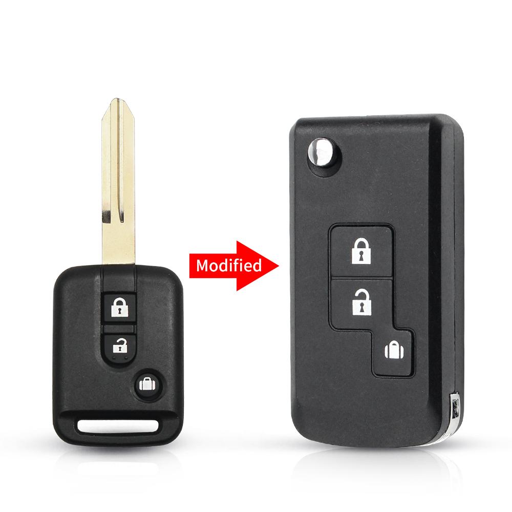 KEYYOU 2/3 Buttons Flip Folding Remote Car Key Shell Case Fob Cover For Qashqai Nissan Micra Navara Almera Note Primera Sunny