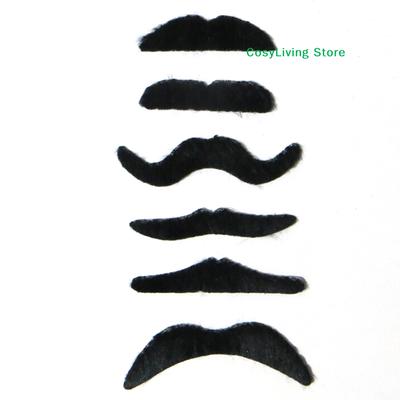 6Pcs/Set Costume Party Halloween Fake Mustache Funny Fake Beard Whisker
