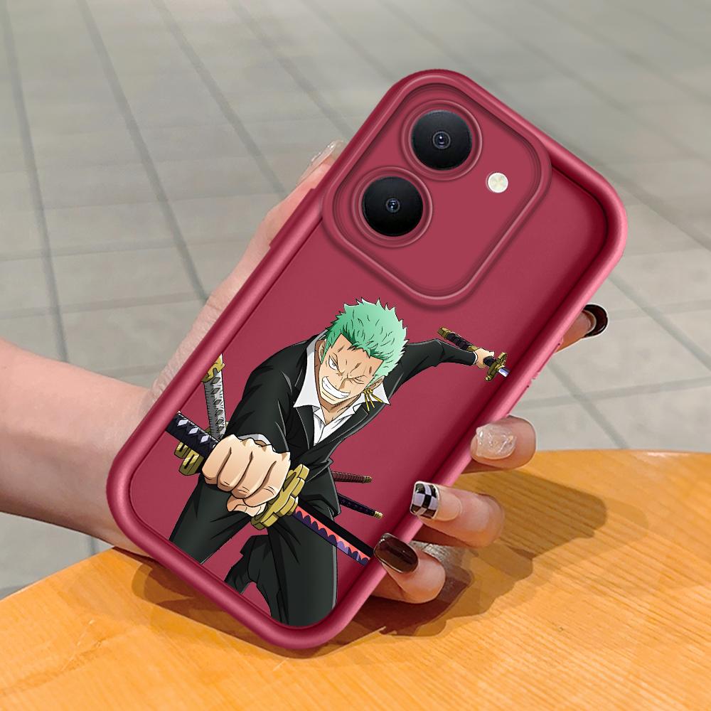 Soft Silicone Square Ladder Printing Pattern Phone Casing Full Cover Camera Shockproof Protection Rubber Case for Vivo