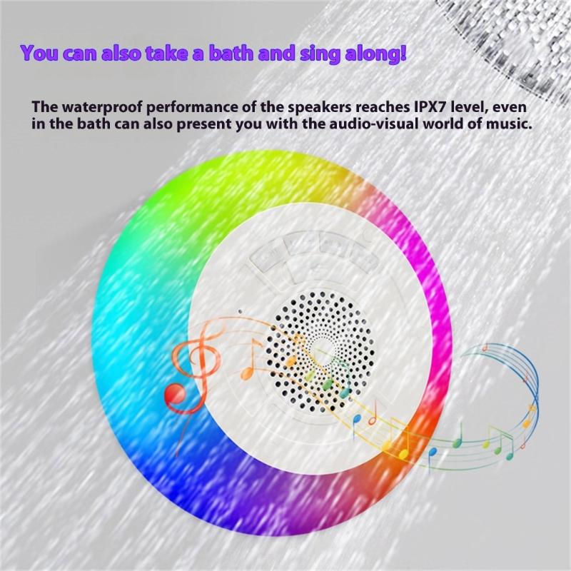 Floating Speaker for Pool Waterproof Portable Speaker Wireless Floating Stereo Speaker with Led Light Shower Speaker