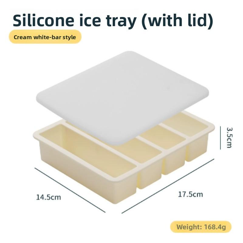 1pc Silicone Freezer Tray with Lid - Durable Kitchen Storage for Soup, Broth & Sauces - Stackable Food Prep Container